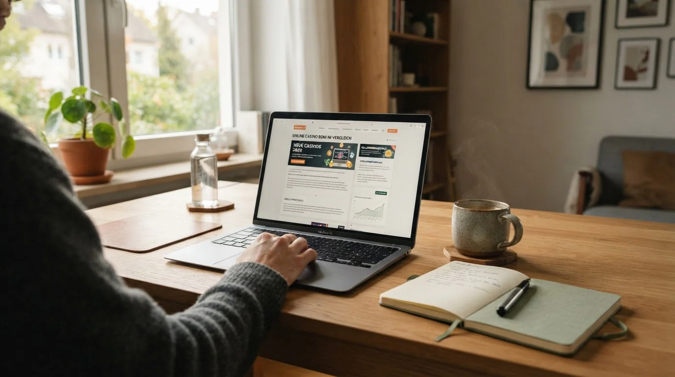 Spielothek-Laptop mit geöffneter Bonusseite und 30 Freispielen ohne Einzahlung